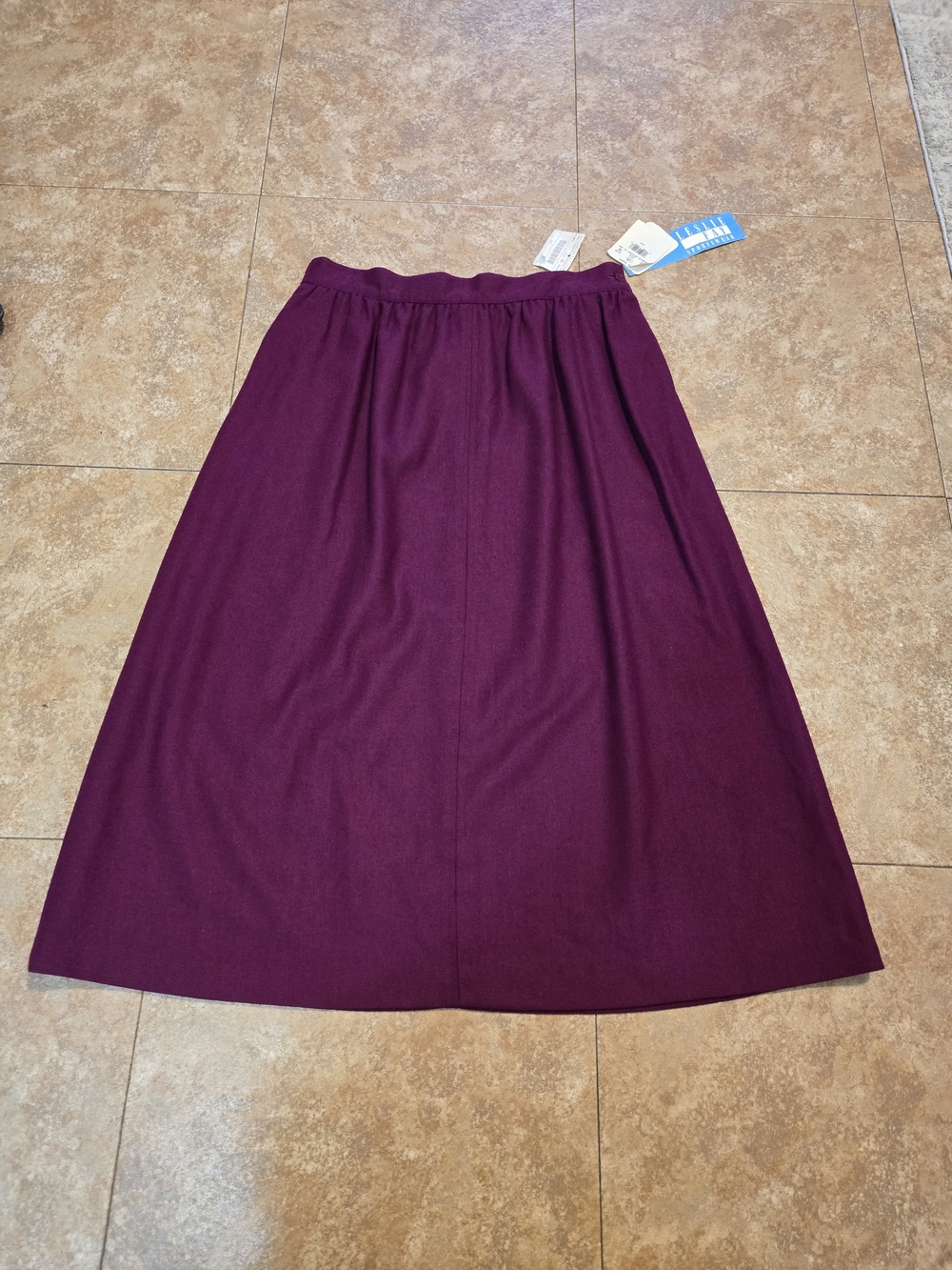 Leslie Fay Deep Plum A-Line Maxi Skirt
